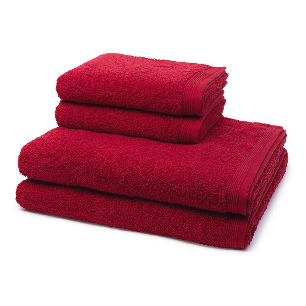 FROTTIERSET Superwuschel 4-teilig - Rot, Textil (50/100cm) - MÖVE