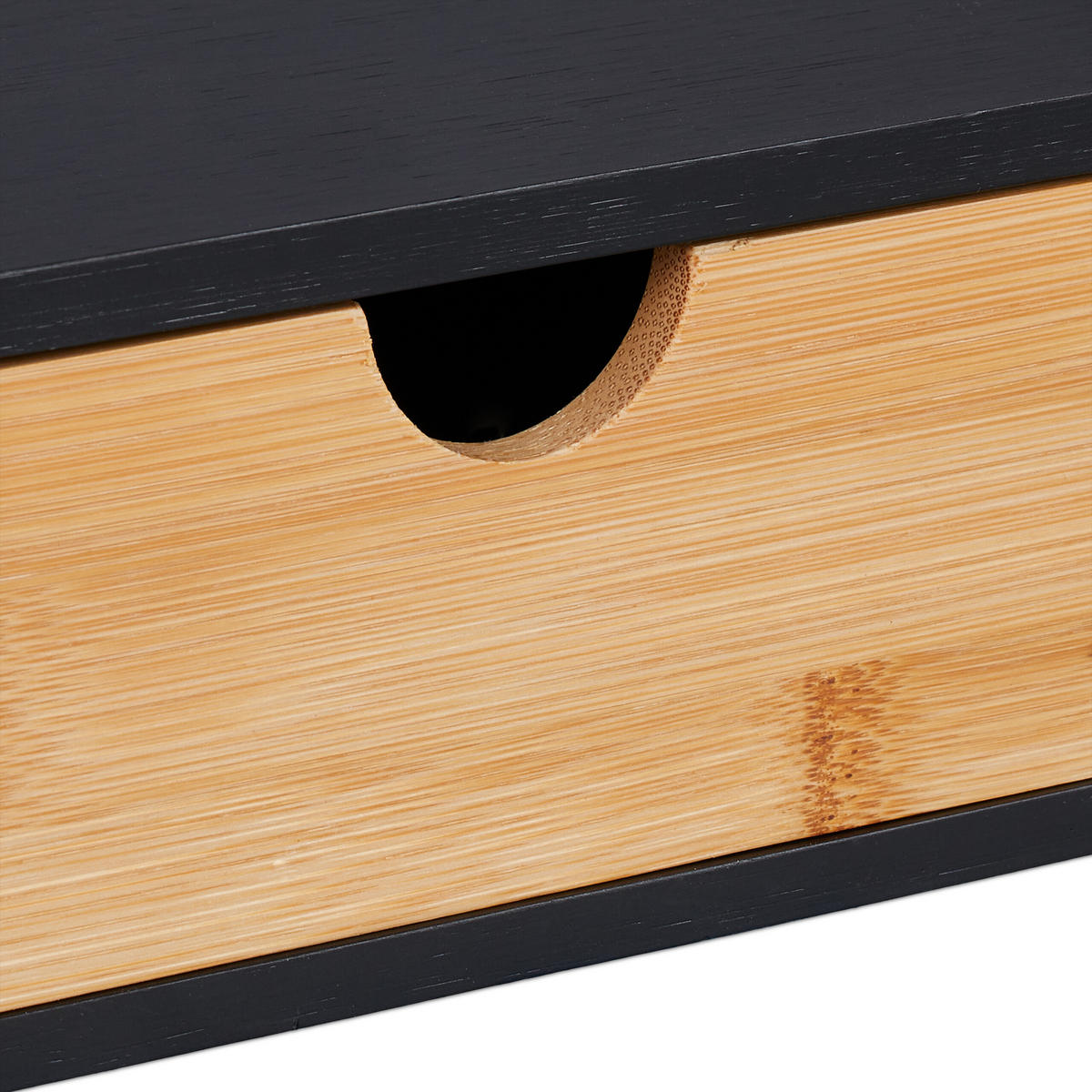 SCHREIBTISCH-ORGANIZER - Schwarz, Holz/Holzwerkstoff (22/32/11cm) - Relaxdays