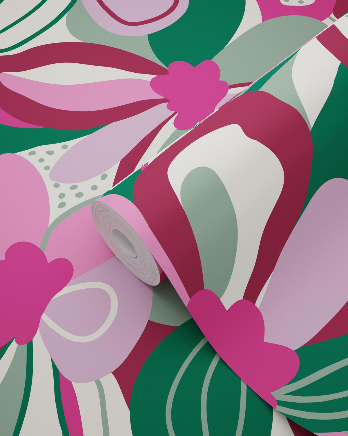 TAPETE Blumenmuster 50 x 900 cm - Pink, Papier (50/900cm) - ESTAhome