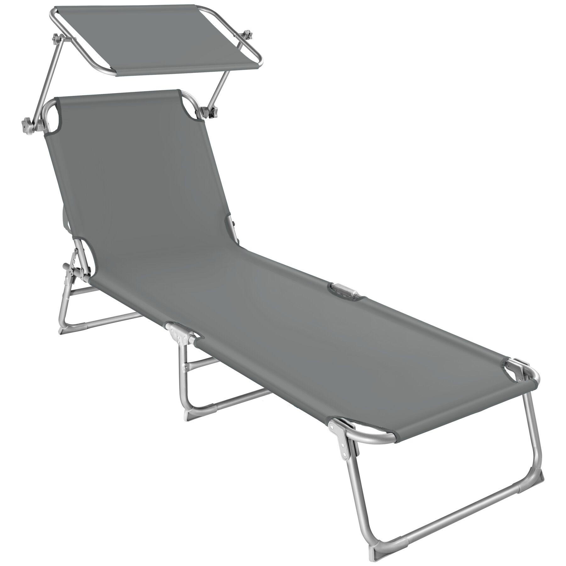 GARTENLIEGE ,190 x 68 x 28 cm,grau - Grau, Kunststoff (68/28/190cm) - tectake