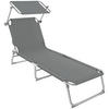 GARTENLIEGE ,190 x 68 x 28 cm,grau - Grau, Kunststoff (68/28/190cm) - tectake