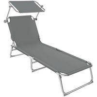 GARTENLIEGE ,190 x 68 x 28 cm,grau - Grau, Kunststoff (68/28/190cm) - tectake