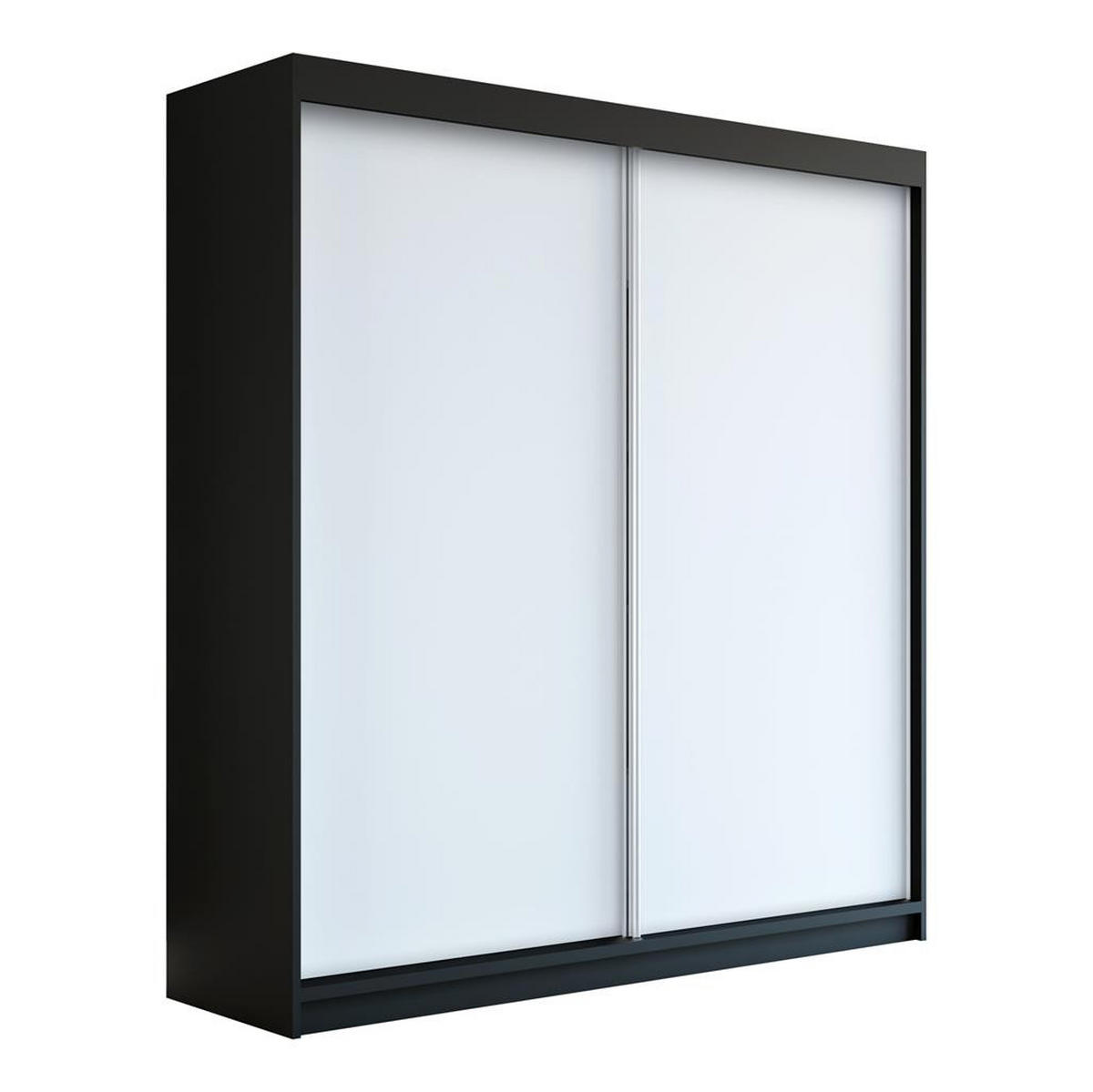 SCHWEBETÜRENSCHRANK 120 CM PAX Farbe: Schwarz / weiß / weiß - Schwarz/Weiß, Holzwerkstoff (120/215/59.5cm) - A&J MöbelLand