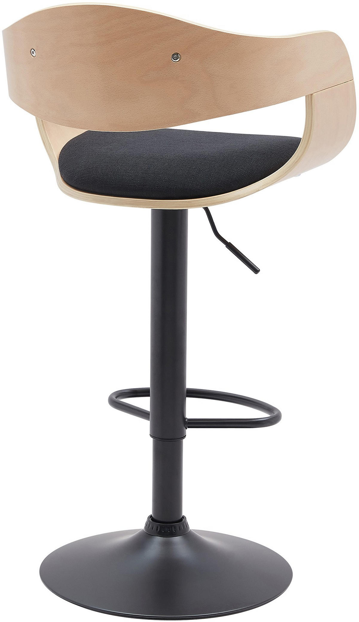 BARHOCKER Stoff Natura/Schwarz - Schwarz, Textil/Metall (48/87/50cm) - CLP