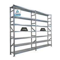 FACHBODENREGAL Proximo Stecksystem 250x300x40cm 7 Ebenen Beidseitig nutzbar Verzinkt - Silberfarben, Metall (300/250/40cm) - PROREGAL