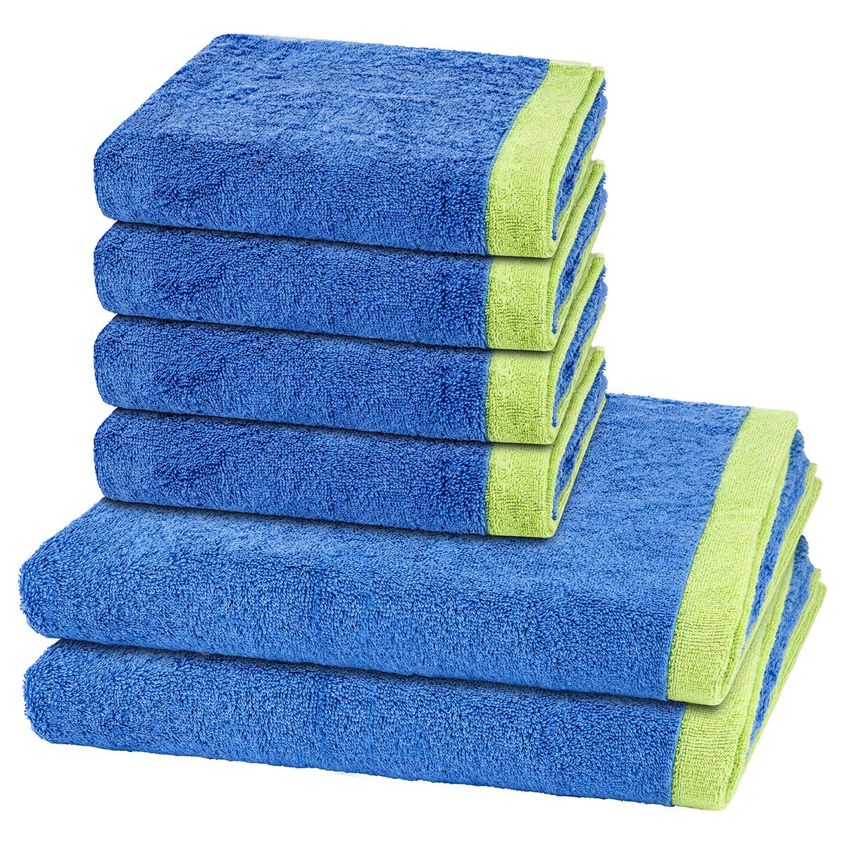 FROTTIERSET Lifestyle Splash 6-teilig - Blau, Textil (50/100cm) - Cawö