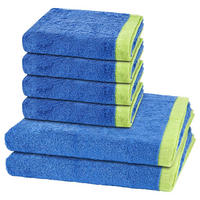 FROTTIERSET Lifestyle Splash 6-teilig - Blau, Textil (50/100cm) - Cawö