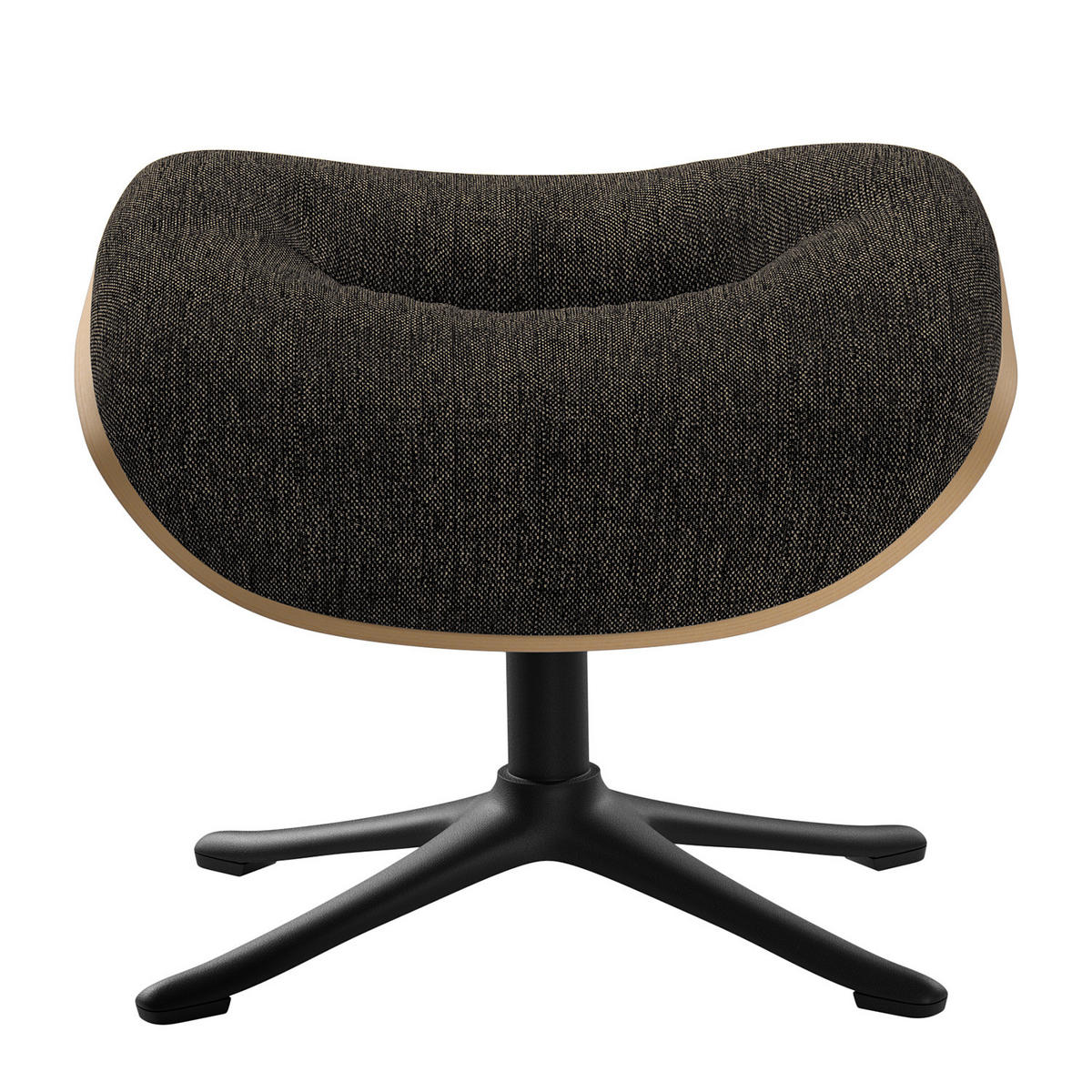 POLSTERHOCKER - Schwarz/Braun, Textil/Metall (44/39/42cm) - home24