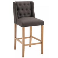 BARHOCKER Stoff dunkelgrau - Dunkelgrau/Naturfarben, Holz/Textil (56/111/51cm) - CLP