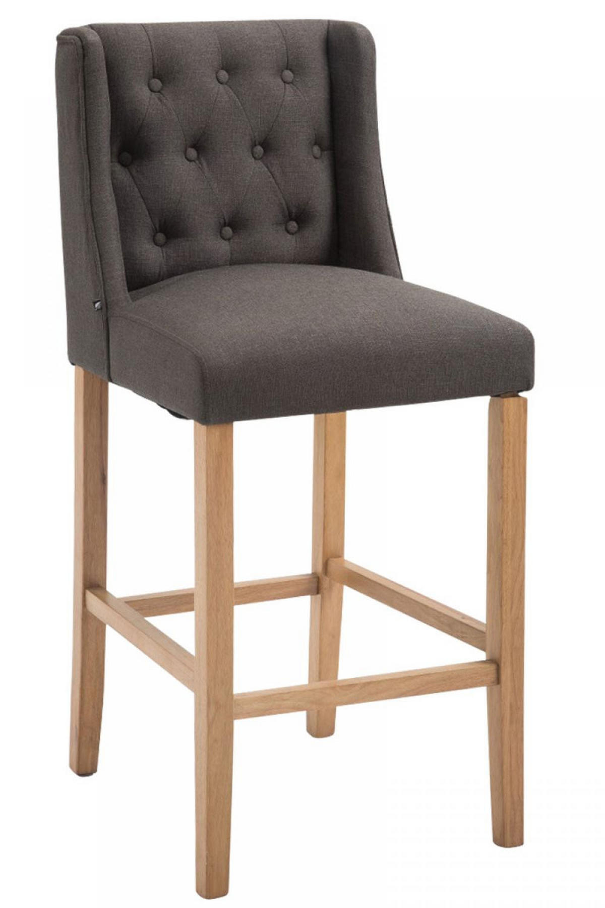 BARHOCKER Stoff dunkelgrau - Dunkelgrau/Naturfarben, Holz/Textil (56/111/51cm) - CLP