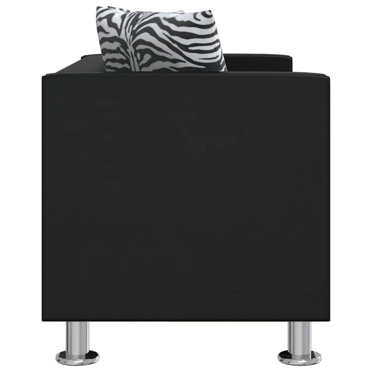 2-SITZER-SOFA mit 2 Kissen, 120/62,5/63 cm, aus Kunstleder, Schwarz - Schwarz, Leder (120/63/62.5cm) - vidaXL