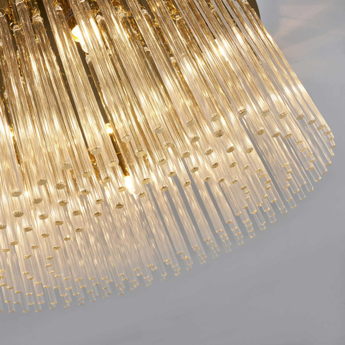 DECKENLEUCHTE Sandrilla, Transparent und goldfarben, 20.5cm - Transparent, Glas (20/42/20.5cm) - KOSILUM