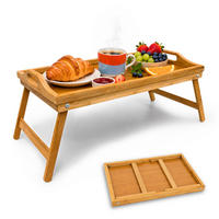 TAVĂ Natur din bambus pliabilă 60x30 cm - maro deschis, compozit lemnos/lemn - Relaxdays
