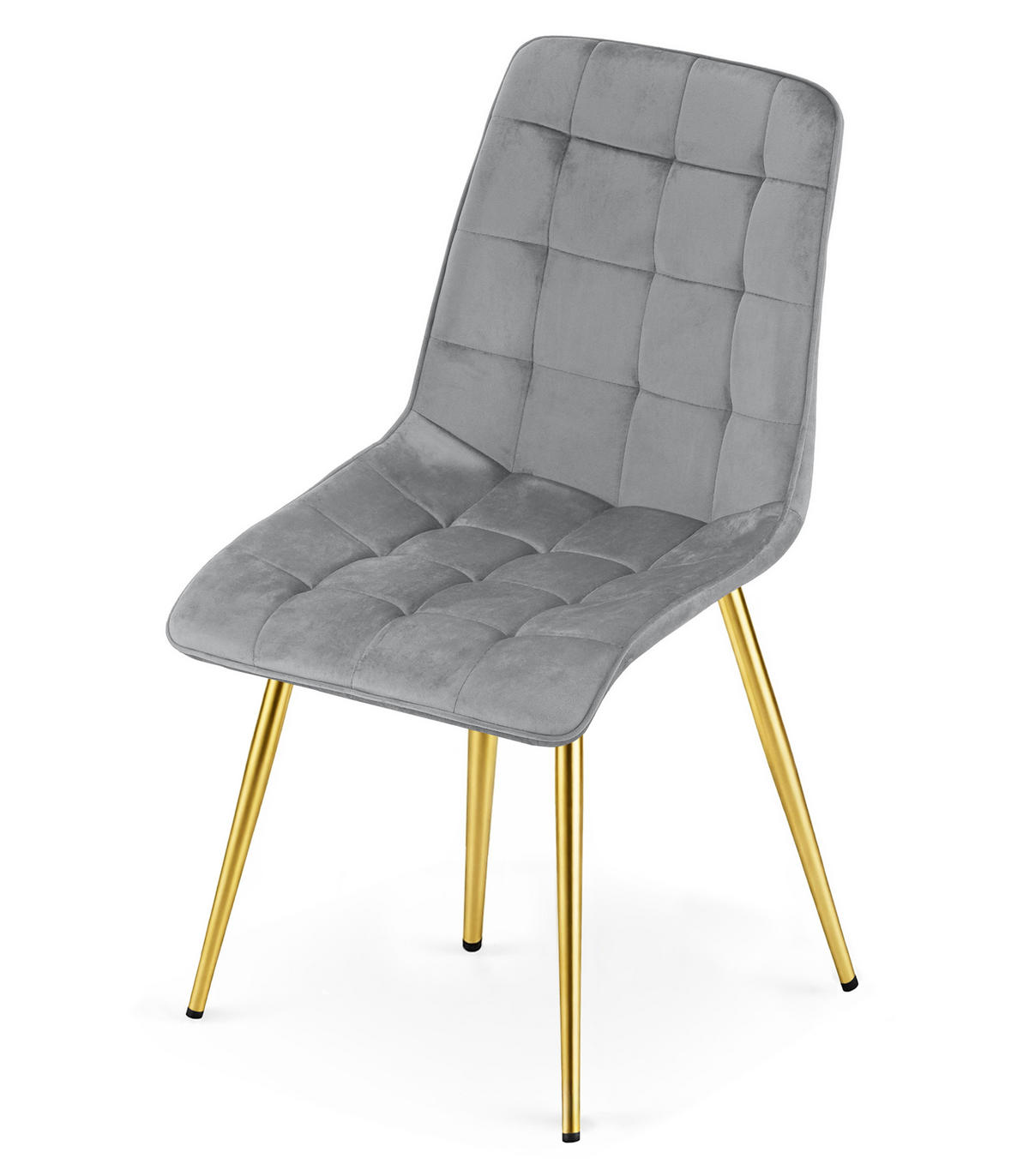 STUHL Hellgrau 49x60 cm SPLIT Samtbezug - Grau, Metall (49/56/60cm)