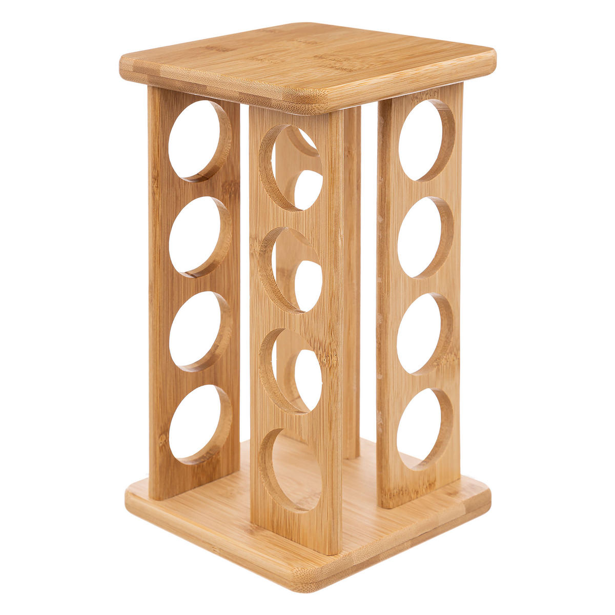 GEWÜRZKARUSELL, mit 16 Gewürzdosen aus Glas, Bambus, 27.7 cm - Braun, Holz (18/18/27.7cm) - 5five Simply Smart