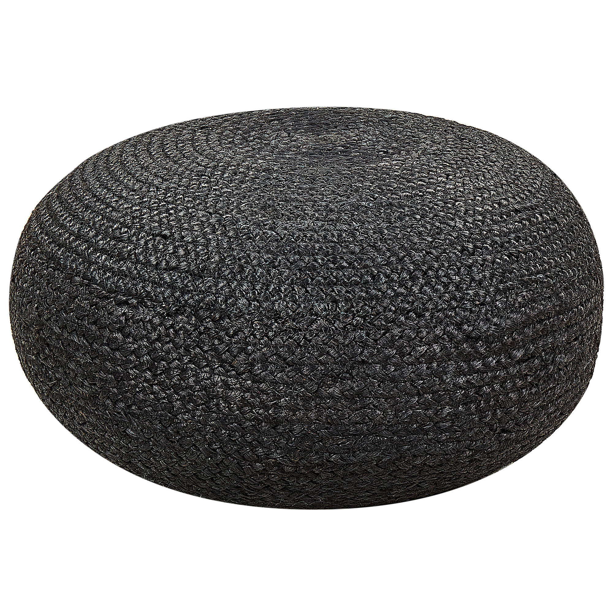 POUF Jute Schwarz Tifelt - Schwarz, Textil (50/20/50cm) - Beliani