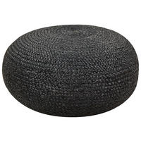 POUF Jute Schwarz Tifelt - Schwarz, Textil (50/20/50cm) - Beliani