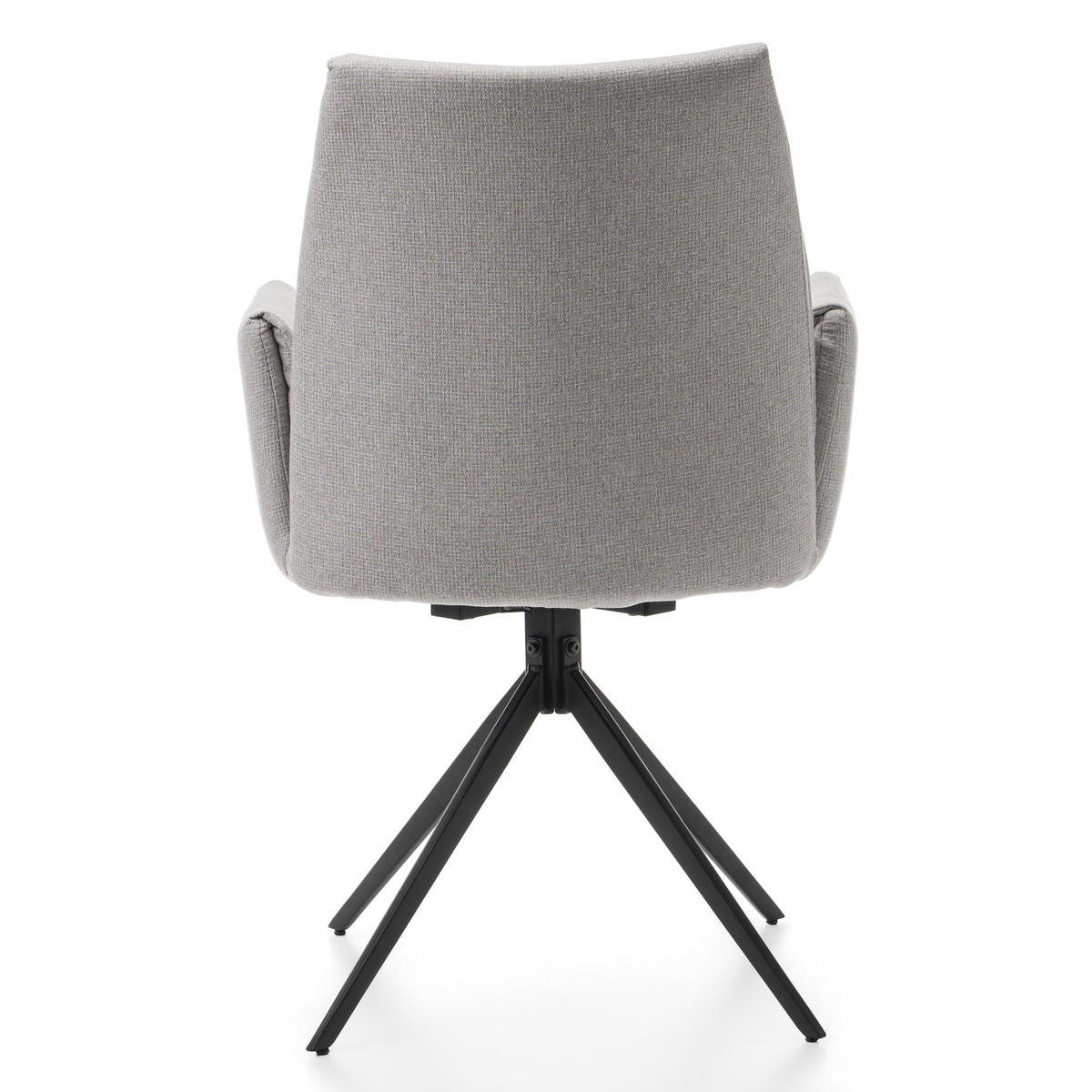 STUHL PRATO gepolstert mit Steppung - grau - Chenille - Schwarz/Grau, Textil/Metall (60/89/63cm) - NEW HOME