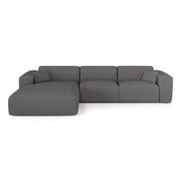 ECKSOFA LINKS SCHLAFSOFA Steinbock Graphitgrau 280cm - Graphitfarben/Grau, Textil (165/280cm) - Sia Home