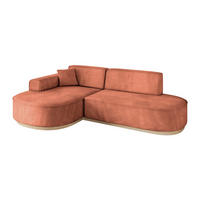 ECKSOFA Ottomane Links MARI-L1-v1 - 243x171x83 cm Koralle Velours - Koralle, Holzwerkstoff/Textil (243/171cm) - ALTDECOR