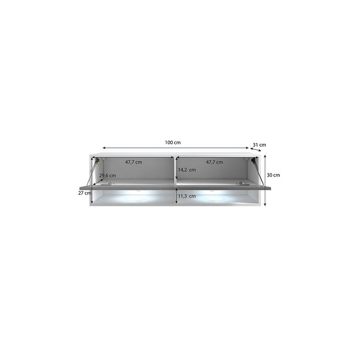 LOWBOARD Lowboard A Eiche Wotan 100 / 32 / 30cm - Eiche Wotan/Braun, Holz/Holzwerkstoff (100/30/32cm) - Feldmann-Wohnen
