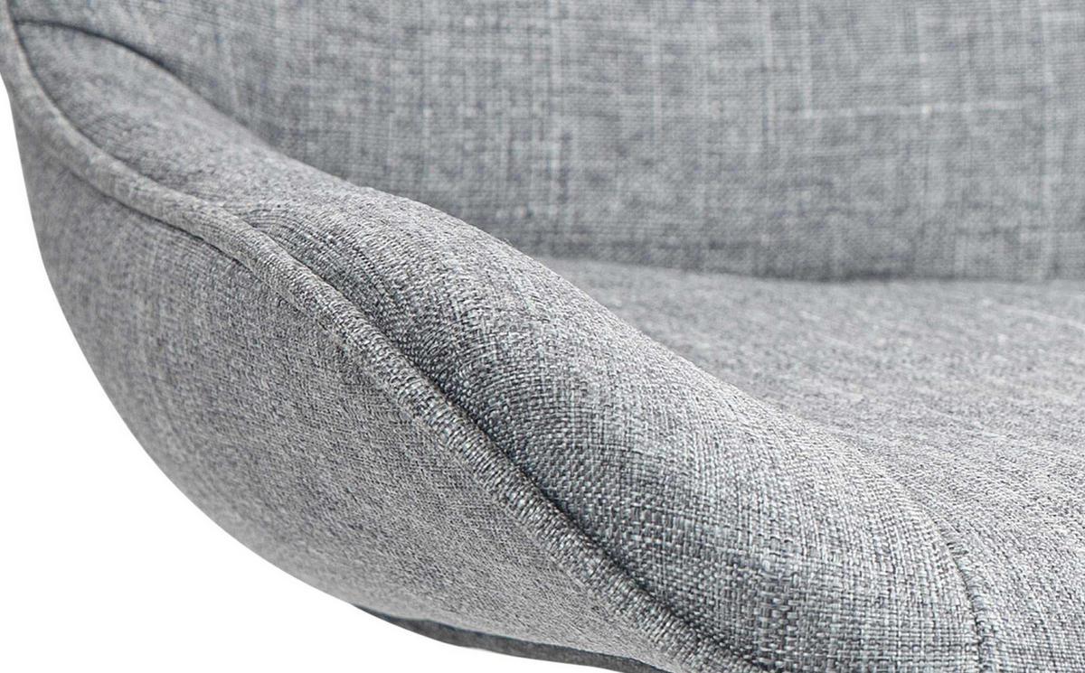 BARHOCKER Vulcano Stoff schwarz grau - Schwarz/Grau, Textil/Metall (49/106/51cm) - TPFLiving