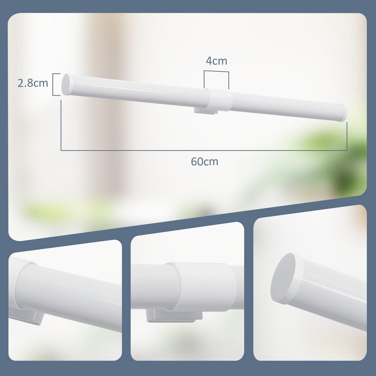 SPIEGELLEUCHTE Albertyne II 60/5.2/3.2cm - Weiß, Kunststoff (60/5.2/3.2cm) - Nettlife