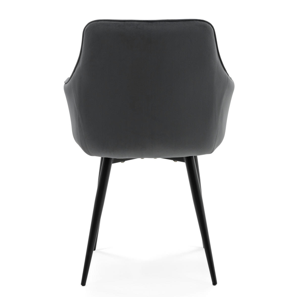 STUHL QUATTRO gepolstert mit Steppung - grau - Samt Velours - Schwarz/Grau, Textil/Metall (58/88/58cm) - NEW HOME