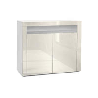 KOMMODE Valencia Creme Hochglanz / Creme Hochglanz - Creme, Holzwerkstoff (108/92/40cm) - Vladon