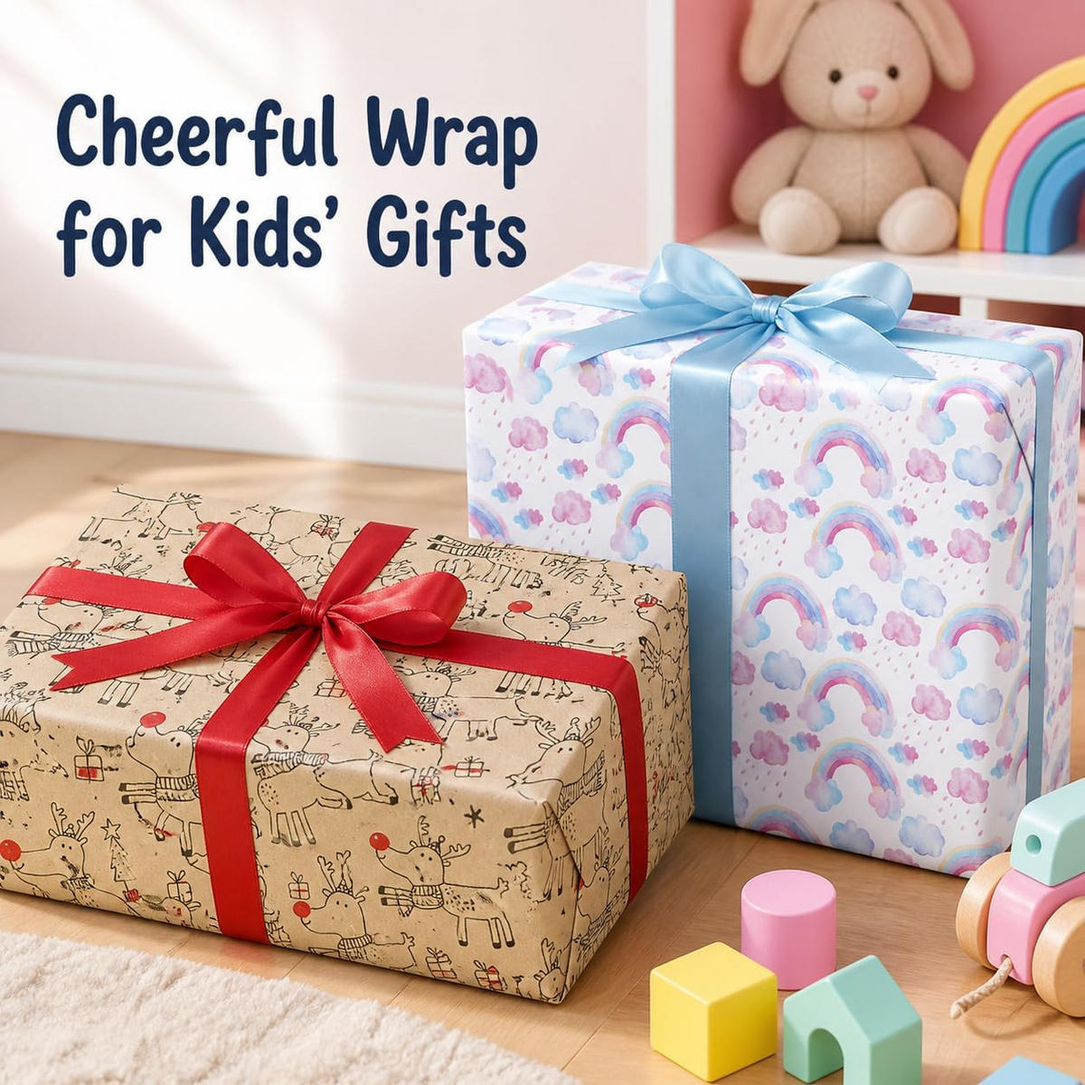 GESCHENKPAPIER – Weihnachts-Geschenkpapier – 43 x 300 cm – Braun - Braun, Papier (4/4/43cm)