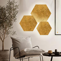 LED-WANDLAMPE Hive Blattgold Ø 45/55cm - Goldfarben, Metall (90/4.4/90cm) - s.luce
