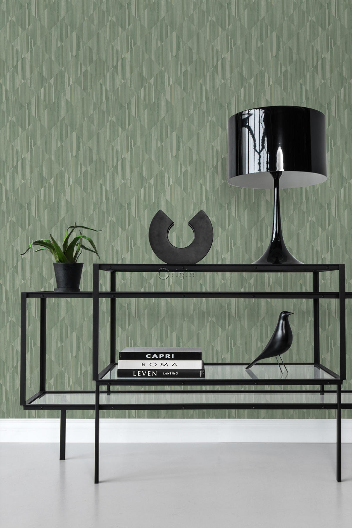 TAPETE 3D Holzoptik 50 x 900 cm - Grün, Papier (50/900cm) - Origin Wallcoverings