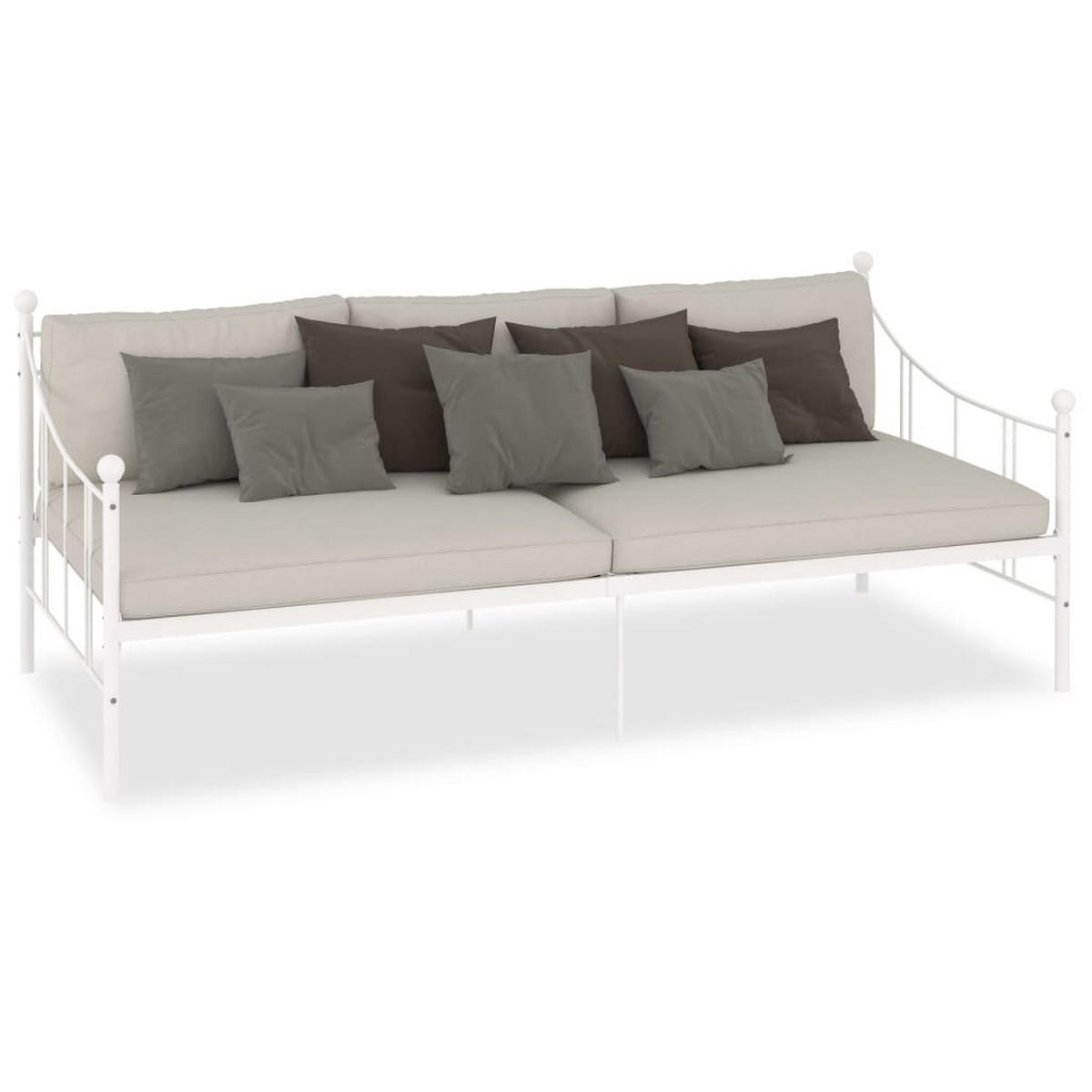 TAGESBETT-RAHMEN Weiss Metall 90/200 Cm - Weiß, Metall (90/200cm) - vidaXL