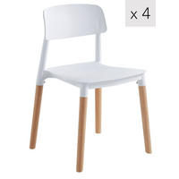 STUHL 4er-Set Polypropylen Weiß - Weiß, Kunststoff (45/75/46cm) - Nordlys