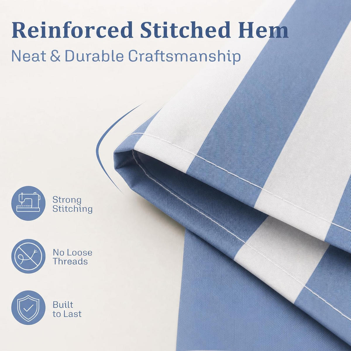 DUSCHVORHANG, blau-weiß gestreiftes Muster, 180 x 180 cm - Blau, Textil (180/180cm)