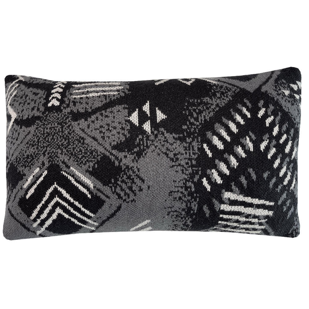 DEKOKISSEN Spaß Block Dye gestrickt schwartz 35x60 - Schwarz, Textil (60/35/12cm) - Malagoon
