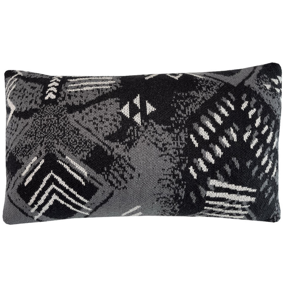 DEKOKISSEN Spaß Block Dye gestrickt schwartz 35x60 - Schwarz, Textil (60/35/12cm) - Malagoon