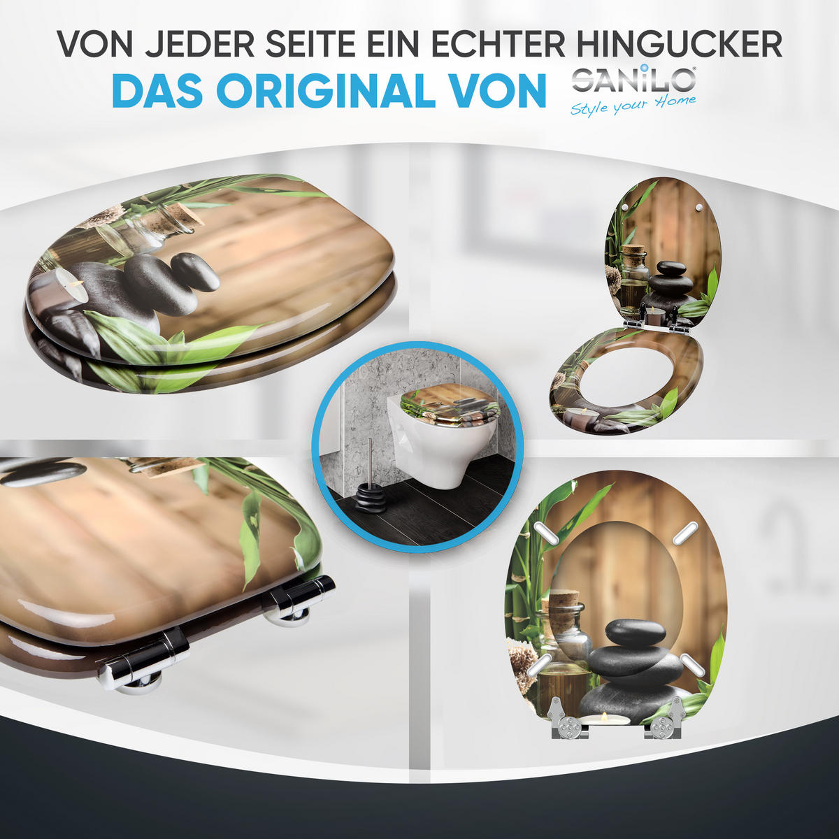 WC-SITZ mit Absenkautomatik Spa - Braun, Holzwerkstoff (38/6/47cm) - Sanilo