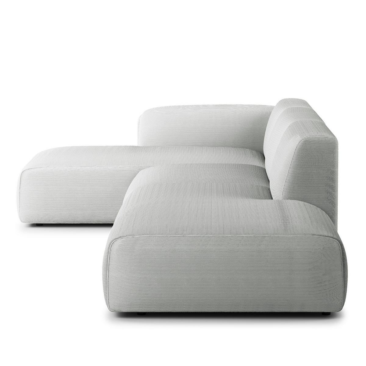 ECKSOFA mit Chaiselongue - Schwarz/Grau, Kunststoff/Textil (290/173cm) - home24