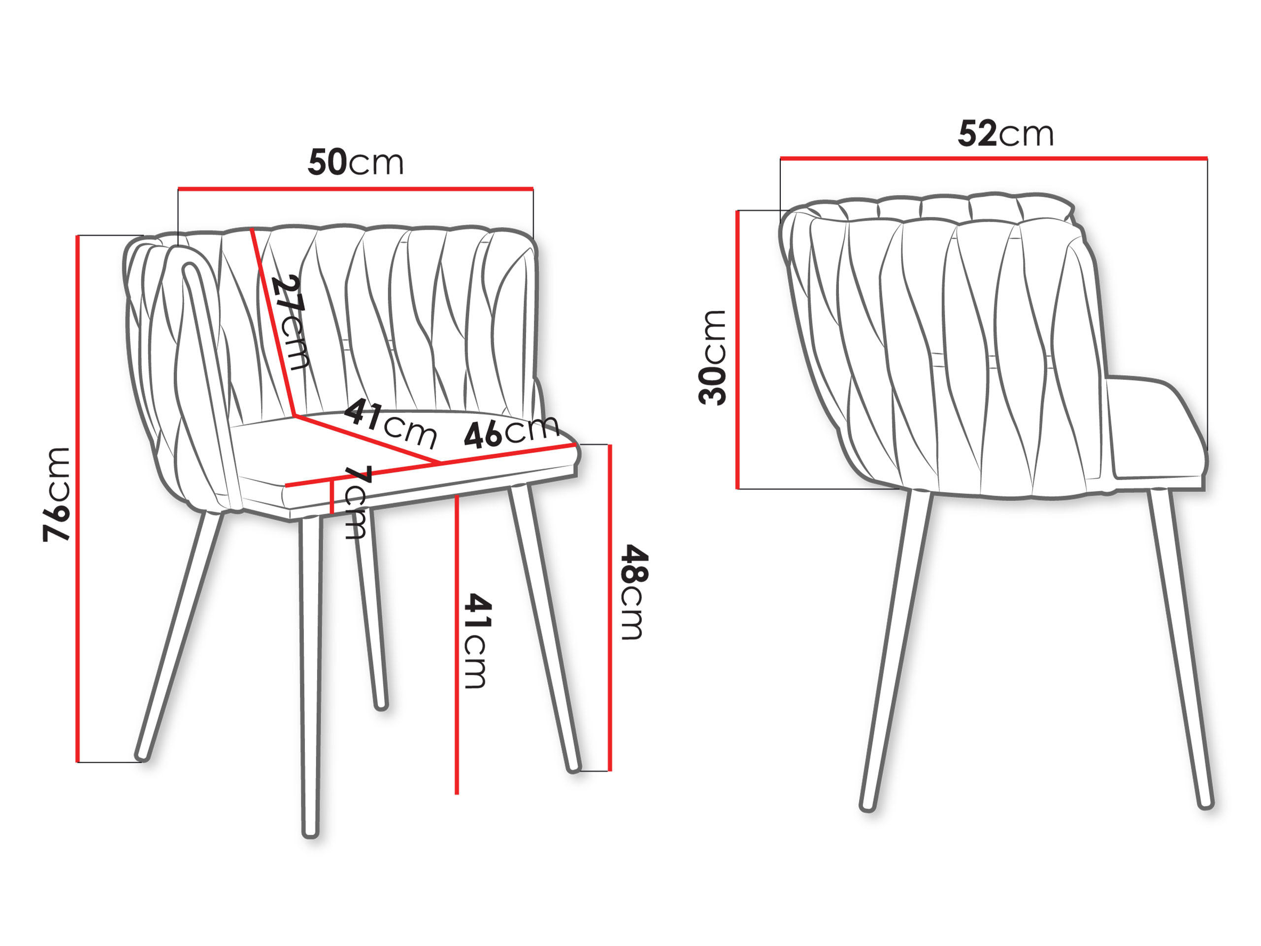 Thumbnail - Mirjan24 Stuhl, Schwarz, Textil, 4-Sitzer, 50x76x52 cm, Esszimmer, Stühle, Esszimmerstühle, Vierfußstühle