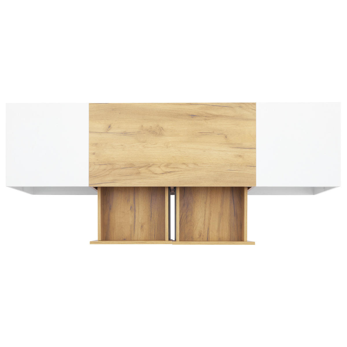 TV-LOWBOARD 160/40/42 cm mit 2 Schubladen und LED-Beleuchtung - Hellbraun, Holzwerkstoff (160/42/40cm) - BEAOK