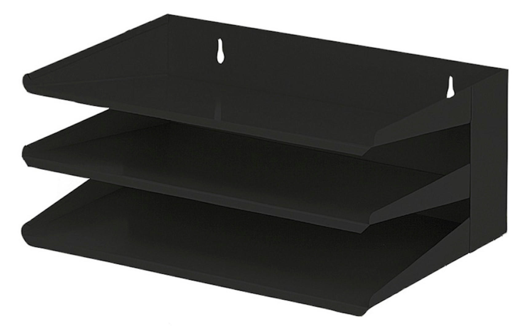 REGAL Aus Metall Mit 3 Fächern 16x38x25 cm Bis DIN A4-Format Schwarz - Schwarz, Metall (38/16/25cm) - PROREGAL