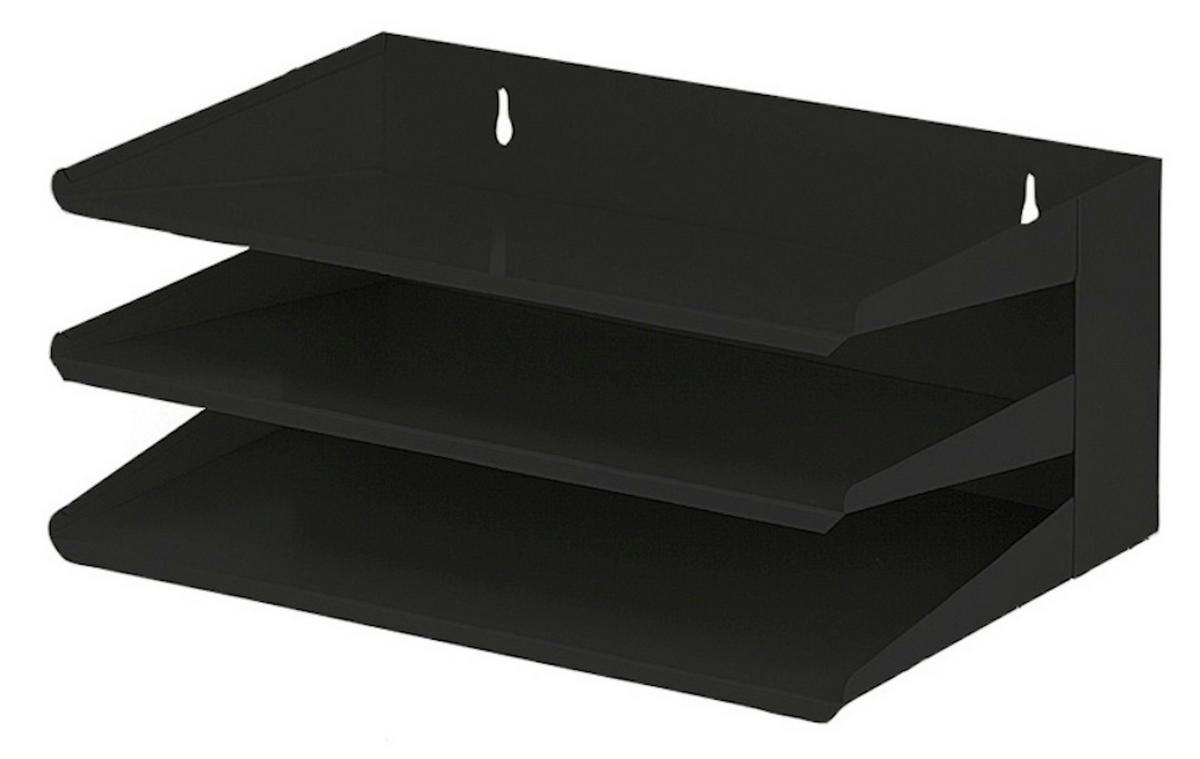 REGAL Aus Metall Mit 3 Fächern 16x38x25 cm Bis DIN A4-Format Schwarz - Schwarz, Metall (38/16/25cm) - PROREGAL