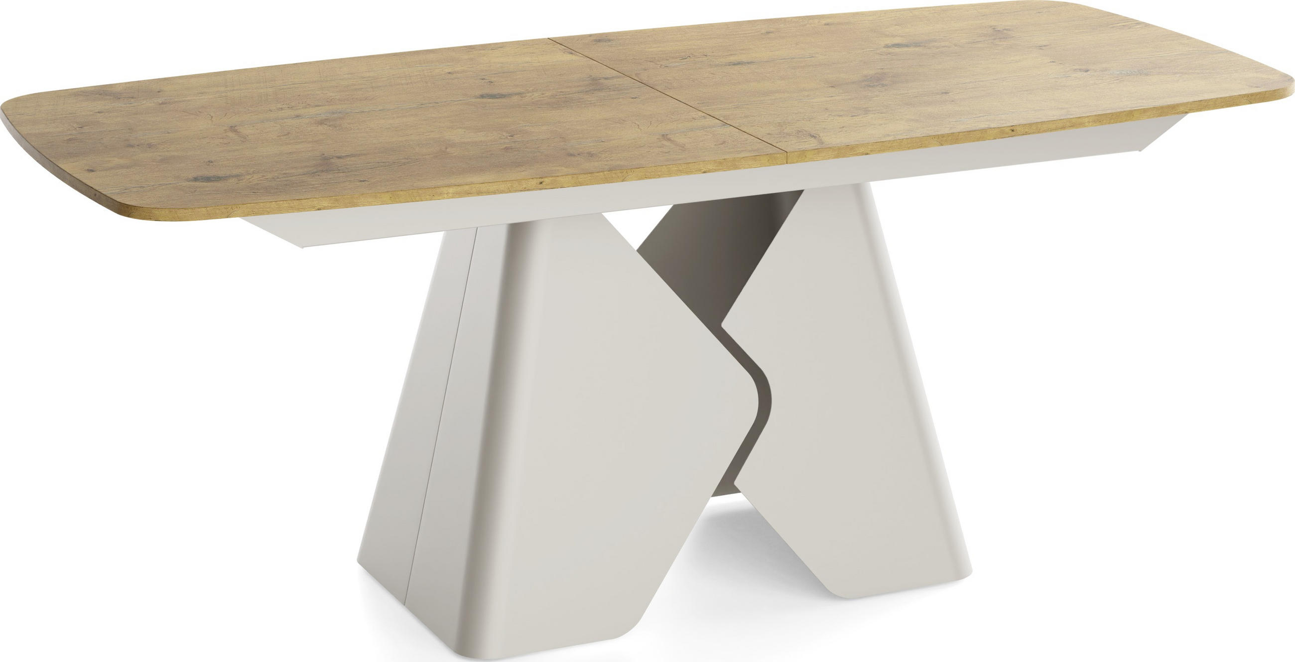ESSTISCH Vanta rechteckig ausziehbar verlängerbar mit Metallgestell in Kaschmir Grau, Eiche Hell Braun 200-290/90/76 cm - Eichefarben/Schwarz, Holzwerkstoff/Metall (90/290/76cm) - WFL GROUP