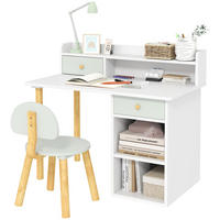 KINDERSCHREIBTISCH-SET DE-17562 2 Schubladen und offene Regale Grün - Grün, Holzwerkstoff (85/73/48cm) - ComfortXL