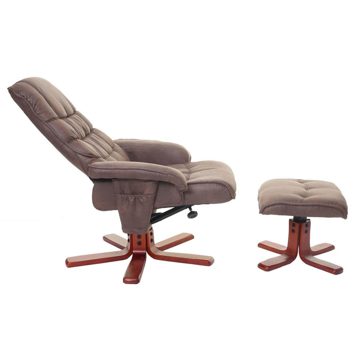 RELAXSESSEL MIT HOCKER Braun - Braun, Textil (80/103/110cm) - MCW