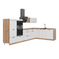 KUHINJA U OBLIKU SLOVA L Fame-Line, Bijela Seoska/Hrast zlatnog tona, 347 x 207 cm bez radne ploče - bijela/hrast medunac, drvni materijal (347/153.6/51.6cm) - Vicco