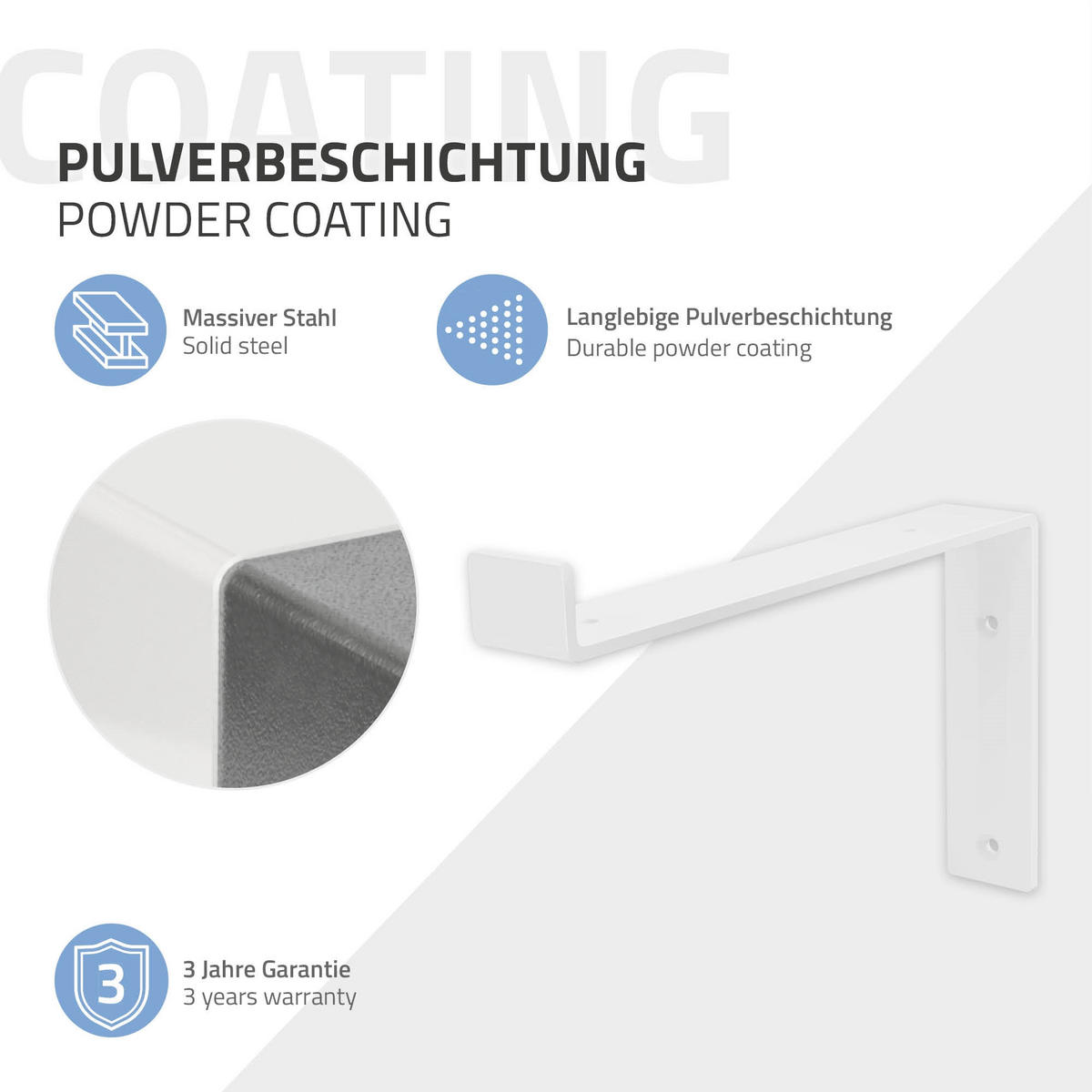 REGALHALTERUNG 2er Set - Weiß, Metall (14.5/4/25cm) - ML-DESIGN