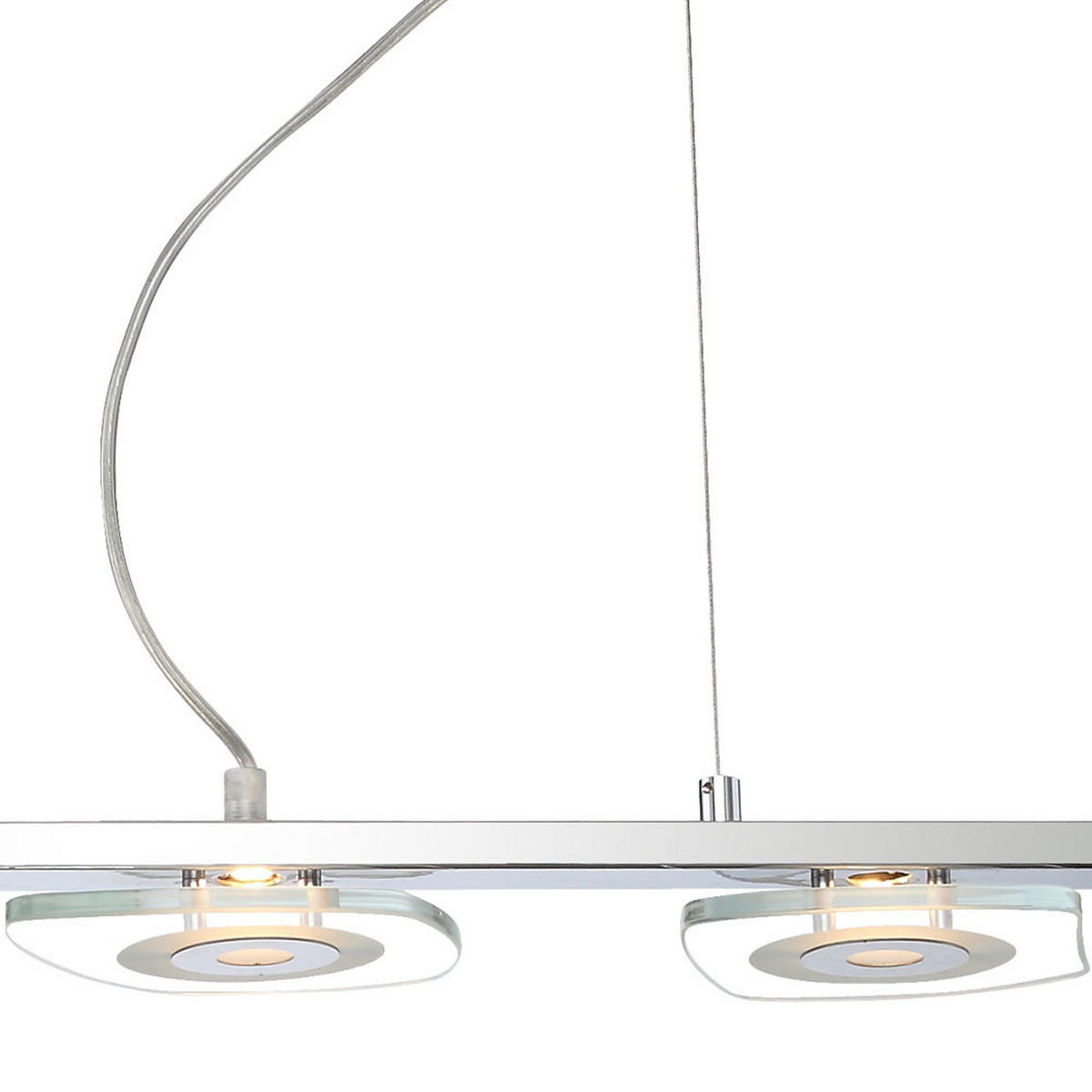 LED HÄNGELEUCHTE Chrom Glas satiniert Silber - Silberfarben, Glas (90/13/150cm) - Globo Lighting