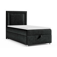 BOXBETT mit Bettkasten Trinity K-3 SINGLE Bonellfederkern inkl. Topper - Schwarz, Holz/Holzwerkstoff (70/200cm) - Best For Home